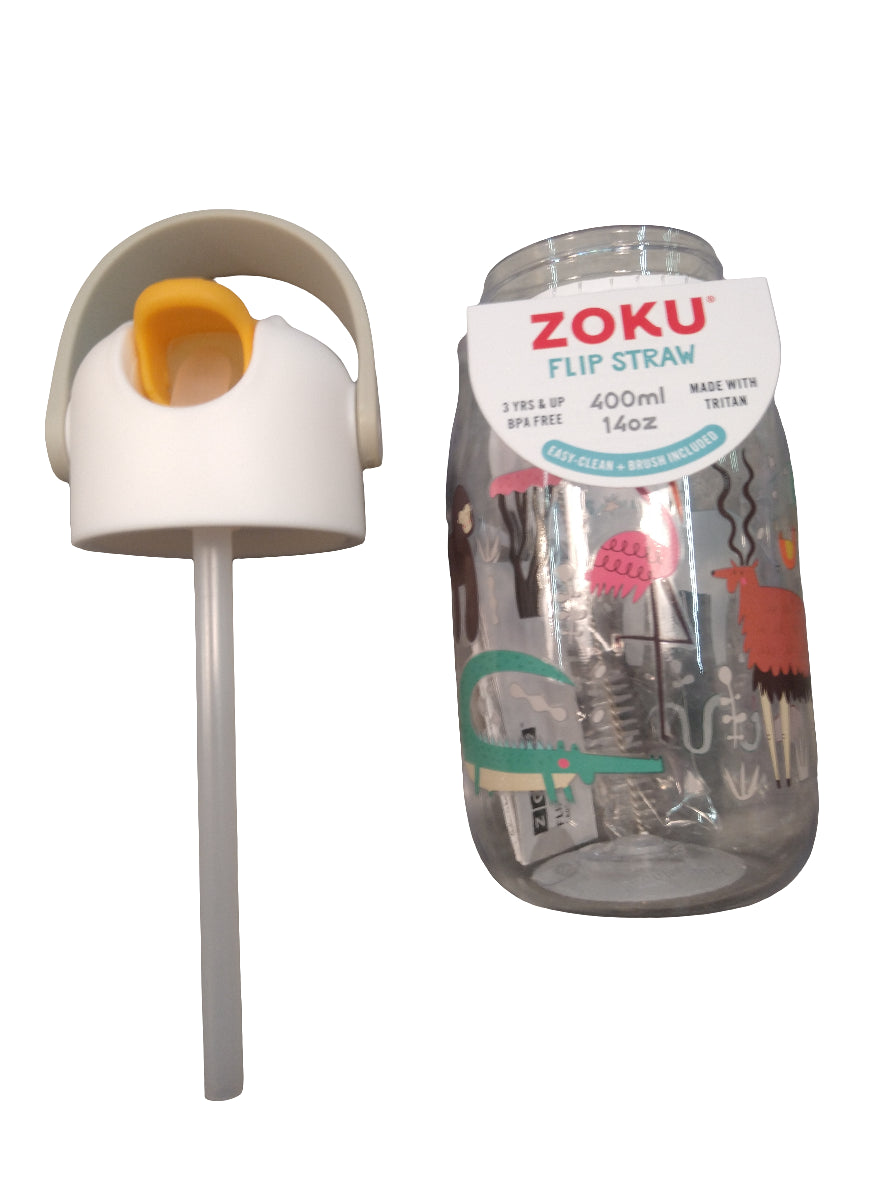 Borraccia in Tritan 465 ml- Animali giungla bianco